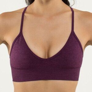 Lululemon Ebb To Street Bra Heathered Plum Size XS Athleisure Gorpcore Sporty